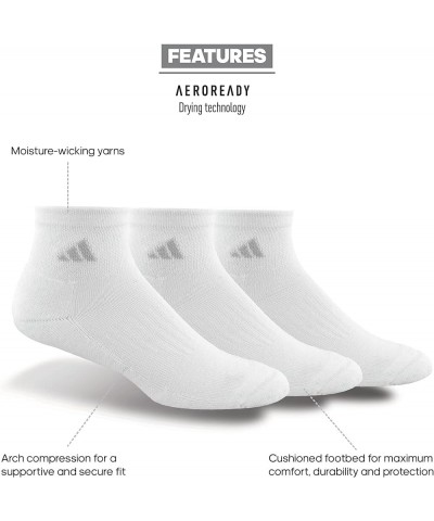 Women's Cushioned Quarter Socks (3-pair) White/Clear Onix Grey $10.45 Activewear