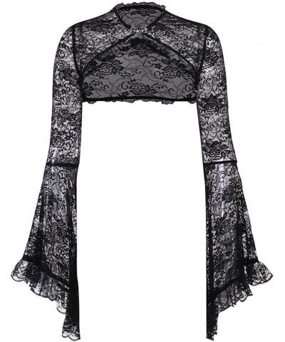 Bolero Shrug Top Trad Goth Black Shawls and Wraps for Evening Dresses Short Cardigan Black 1 $15.94 Sweaters