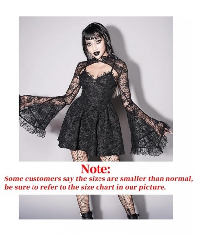 Bolero Shrug Top Trad Goth Black Shawls and Wraps for Evening Dresses Short Cardigan Black 1 $15.94 Sweaters