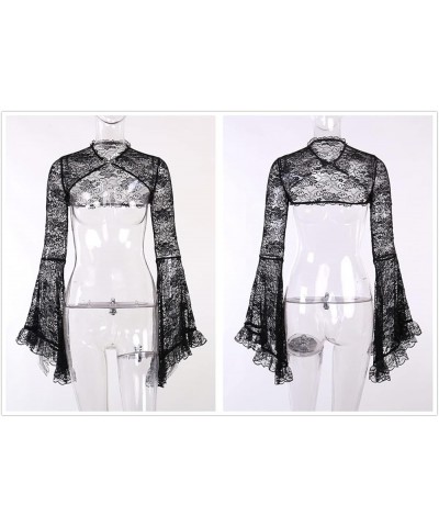 Bolero Shrug Top Trad Goth Black Shawls and Wraps for Evening Dresses Short Cardigan Black 1 $15.94 Sweaters