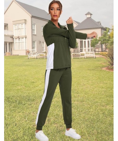 Sweatsuits For Women Set 2 Piece Outfits For Women Jogging Suit Lounge Sweatshirt & Jogger Pants With Pockets H0256-army Gree...