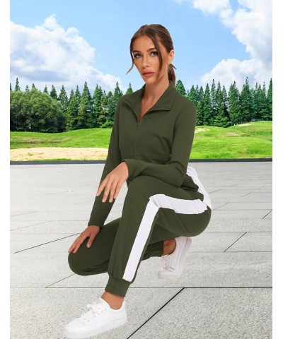 Sweatsuits For Women Set 2 Piece Outfits For Women Jogging Suit Lounge Sweatshirt & Jogger Pants With Pockets H0256-army Gree...