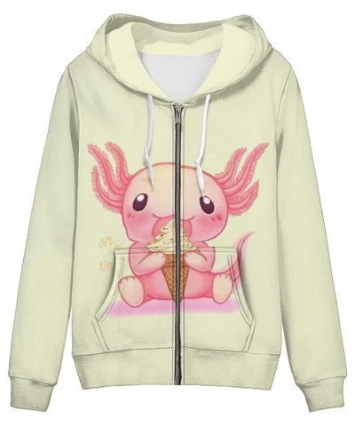 Women's Hoodies & Sweatshirts Zip Up Jacket Casual Fall Tops XS-5XL Cute Axolotl 4 $19.88 Hoodies & Sweatshirts