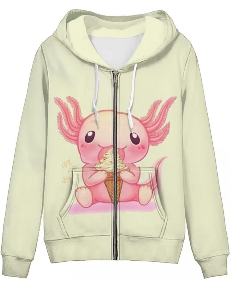 Women's Hoodies & Sweatshirts Zip Up Jacket Casual Fall Tops XS-5XL Cute Axolotl 4 $19.88 Hoodies & Sweatshirts