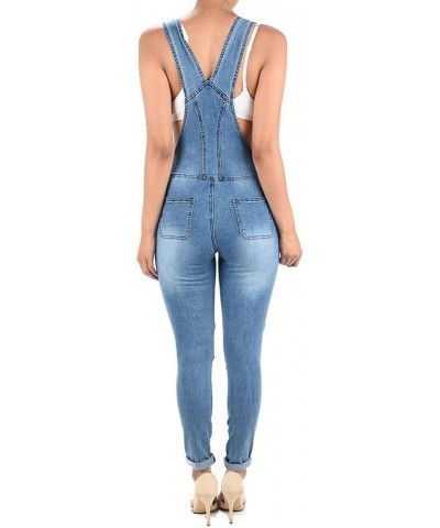 Women's Fashion Ripped Distressed Stretch Skinny Fit Jumpsuit Denim Overalls for Women Blue $20.99 Overalls