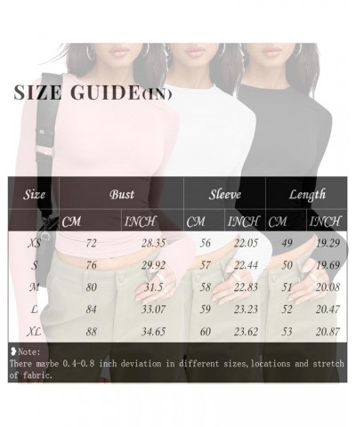 Womens Short/Long Sleeve Ribbed Crop Tops Basic Slim Fitted Shirts Casual Spring Fashion Y2k Tight Tops 04-white/Gray/Black $...