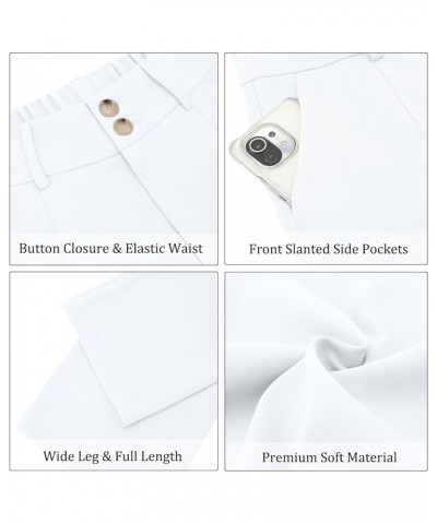 Women Pants Work Business Dressy Trousers Wide Leg High Waisted Slacks with Pockets 29"Inseam B-white $20.43 Pants