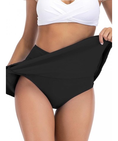 High Waisted Swim Skirt Bathing Suit Skirt for Women Tummy Control Swim Bottoms Skirt Swimsuits with Pockets Black $10.34 Swi...