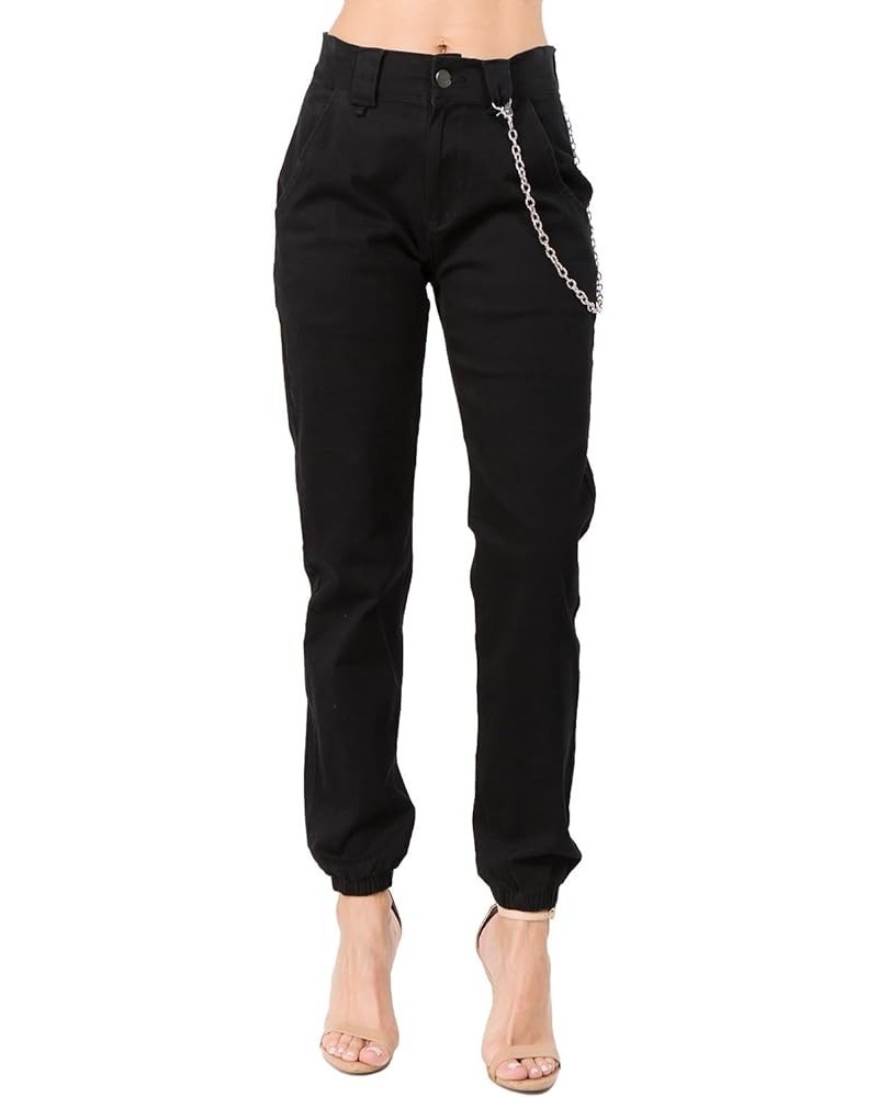 Women's High Waist Slim Fit Jogger Cargo Camo Pants for Women with Matching Belt Black Rjj775 $22.79 Pants