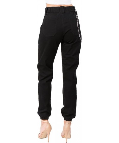 Women's High Waist Slim Fit Jogger Cargo Camo Pants for Women with Matching Belt Black Rjj775 $22.79 Pants