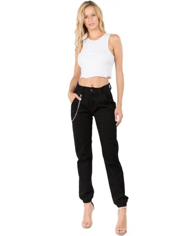 Women's High Waist Slim Fit Jogger Cargo Camo Pants for Women with Matching Belt Black Rjj775 $22.79 Pants