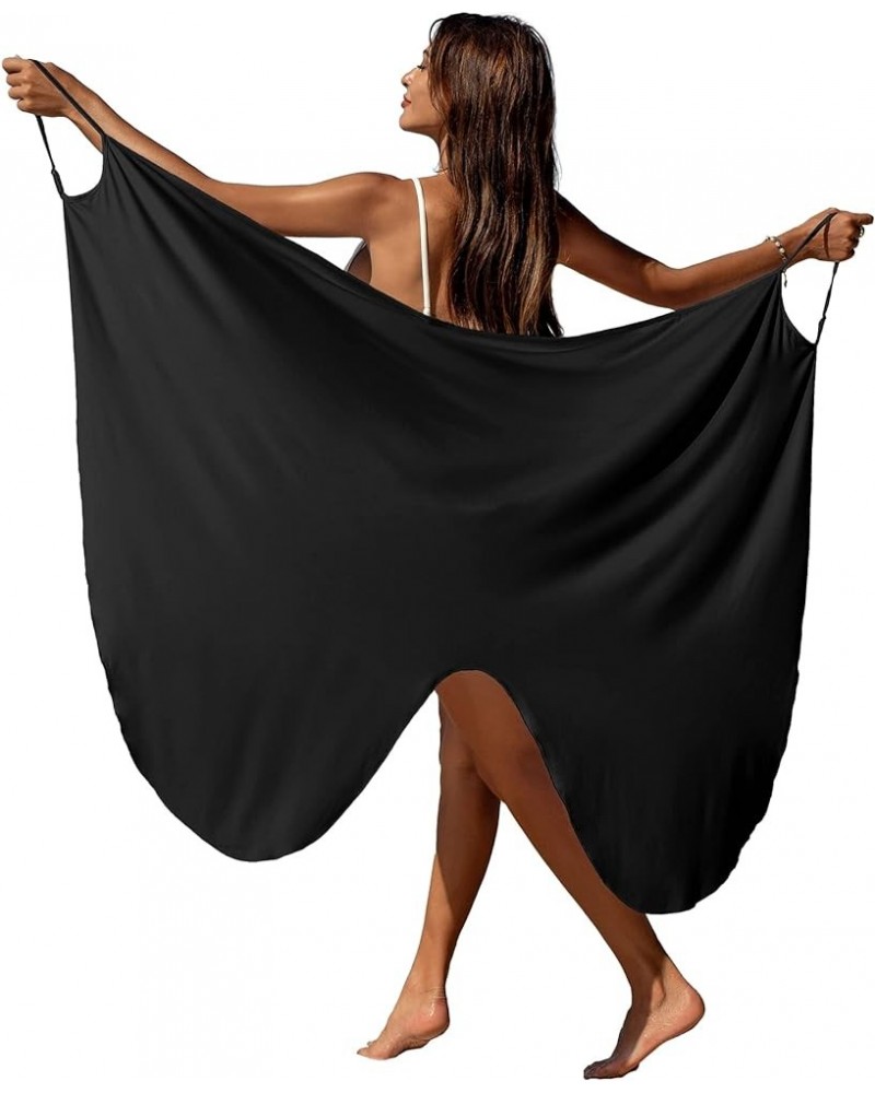 Womens Butterfly Swimsiut Cover Up Striped Beachwear Wrap Dress Lightweight Kimono Beach Coverups S-XL Black $14.57 Swimsuits