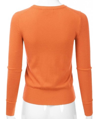 Women's Long Sleeve Crewneck Fitted Pullover Soft Knit Top Sweater (S-XL) Esw008_lightorange $12.24 Sweaters