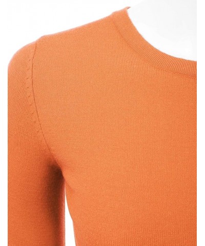 Women's Long Sleeve Crewneck Fitted Pullover Soft Knit Top Sweater (S-XL) Esw008_lightorange $12.24 Sweaters