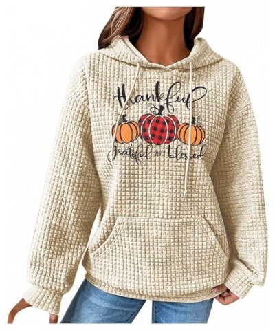 Waffle Hoodie for Women,Halloween Bat Casual Pullover Sweatshirts Drawstring Hooded Basic Sweatshirt Fall 2023 2-beige $10.25...