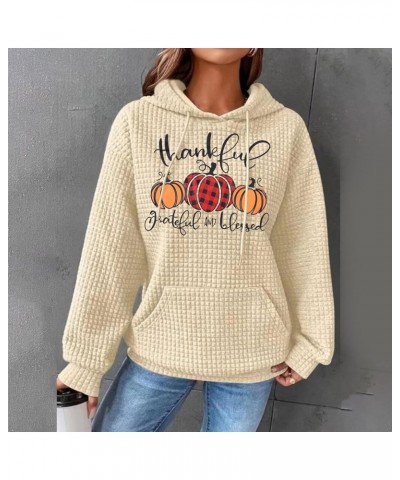 Waffle Hoodie for Women,Halloween Bat Casual Pullover Sweatshirts Drawstring Hooded Basic Sweatshirt Fall 2023 2-beige $10.25...