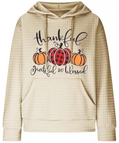 Waffle Hoodie for Women,Halloween Bat Casual Pullover Sweatshirts Drawstring Hooded Basic Sweatshirt Fall 2023 2-beige $10.25...