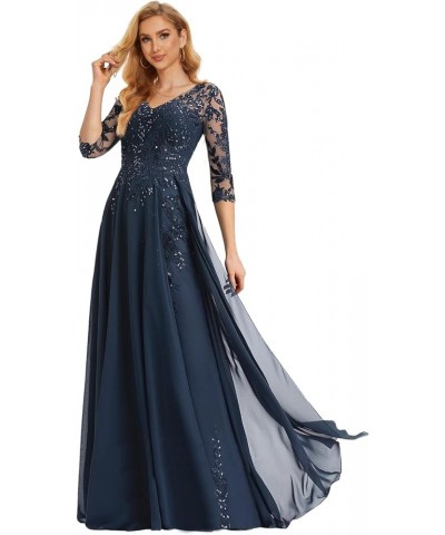 Women's Lace Mother of The Bride Dresses for Wedding Chiffon Formal Dress A Line Evening Gown with Sleeves Lavender $40.95 Dr...