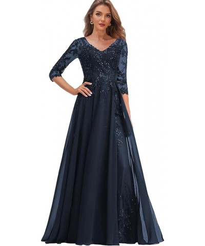 Women's Lace Mother of The Bride Dresses for Wedding Chiffon Formal Dress A Line Evening Gown with Sleeves Lavender $40.95 Dr...