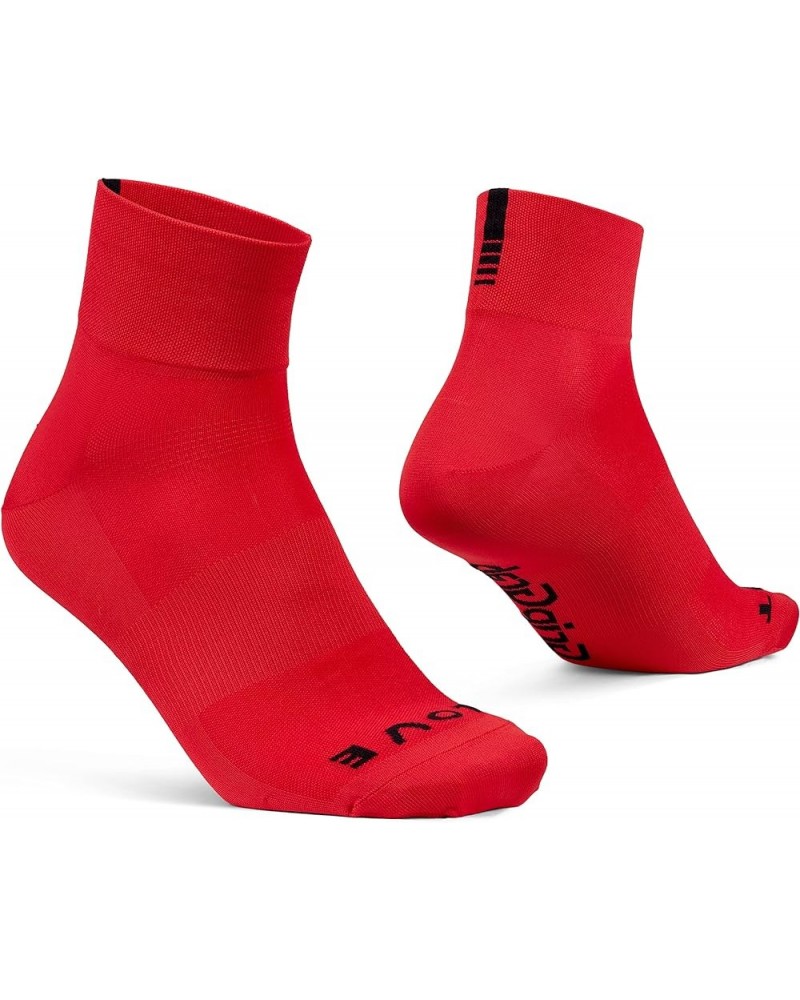 Lightweight SL Performance Summer Cycling Socks Eyecatching 2 Lengths Road Mountain Gravel Bike Indoor Cycling Socks Red - Sh...