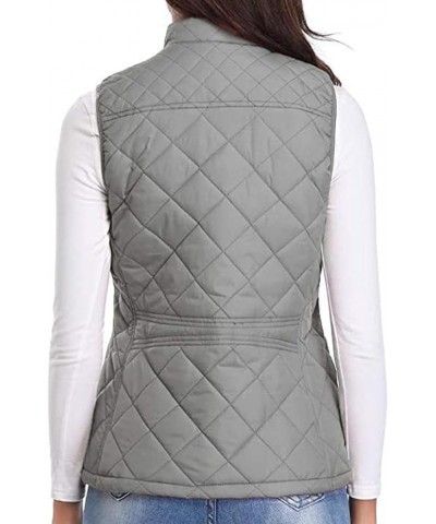 Puffer Vest Women Fashion Sherpa Lined Waistcoat Winter Thick Warm Sleeveless Jacket Cardigan Fall Puffer Coat Gray $9.03 Vests