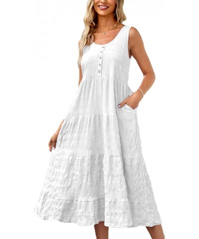 Women 2023 Women Dress: Casual Dresses Perfect for Beach, Outdoor Gathering, Shopping and Party Wedding Dresses 091-white $12...