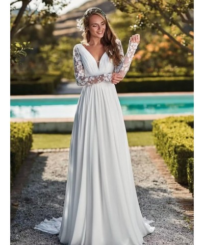 Princess Lace Off Shoulder Wedding Dress for Bride 2023 Long Sleeves Ball Gown Bridal Dresses An- Ivory $41.80 Dresses