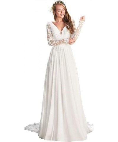 Princess Lace Off Shoulder Wedding Dress for Bride 2023 Long Sleeves Ball Gown Bridal Dresses An- Ivory $41.80 Dresses