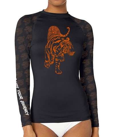 Women's Leopard Cat Long Sleeve Sports Wicking T-Shirt Rash Guard for MMA BJJ Wrestling Tiger $19.65 Tops