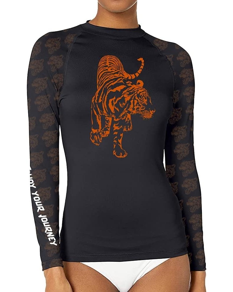 Women's Leopard Cat Long Sleeve Sports Wicking T-Shirt Rash Guard for MMA BJJ Wrestling Tiger $19.65 Tops