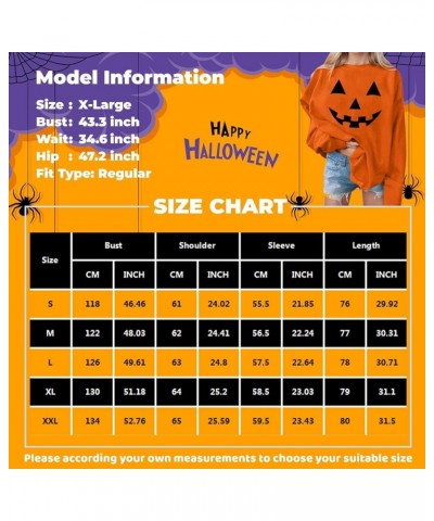 Halloween Sweatshirts For Women,2023 Fall Fashion Cute Pumpkin Graphic Long Sleeve Top Ghost Face Printed Shirt G-black $7.61...