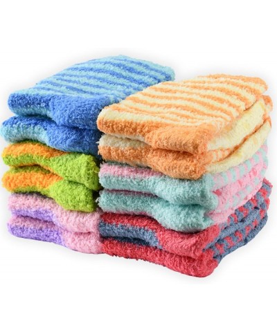 Women's 3 & 6-Pairs Cozy Microfiber Soft Anti-Skid Fuzzy Crew Socks Slipper Vibrant Jungle 6-pair $13.33 Socks