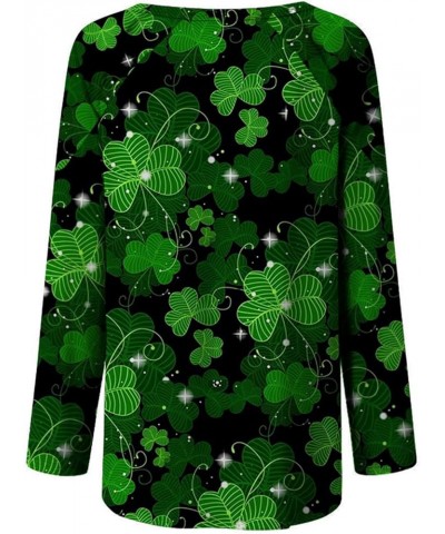 Saint Patricks Day Shirts Women 2024 Shamrock Tops 3/4 Sleeve Crewneck Slim Fit Shirts H007 Dark Green $10.44 Socks