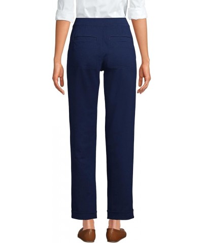 Women's Starfish High Rise Pintuck Straight Leg Elastic Waist Pull On Ankle Pants Deep Sea Navy $26.01 Pants