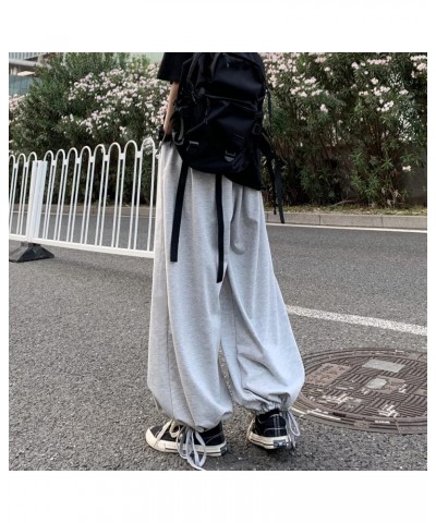 Baggy Sweatpants with Pockets for Women Y2K Casual Cargo Joggers Pants Athletic Lounge Trousers Grey $17.09 Activewear