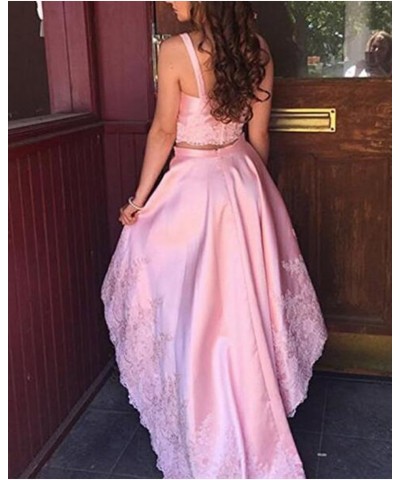 Lace Two Piece Homecoming Dresses for Girl High Low Short Prom Formal Gown Dark Gold $35.87 Dresses