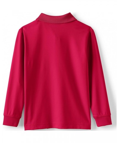 Womens Uniform Long Sleeve Rapid Dry Polo Shirt Red $23.79 Shirts