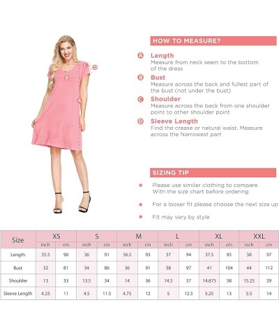 Women's Short Sleeve Loose Fit T-Shirt Pockets, Rayon Spandex Swing Maxi Dresses for Casual Summer Clothes Red $13.16 Dresses