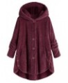 Fleece Pullover Hooded Women Oversized Loose Black of Friday Deal Tail Button Winter Warm Coat Fashion Jacket 03-wine $9.14 J...