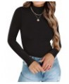 Turtleneck Long Sleeve Tops for Womens Double Lined Thermal Shirts Business Casual Outfits Turtleneck_black $12.75 Underwear