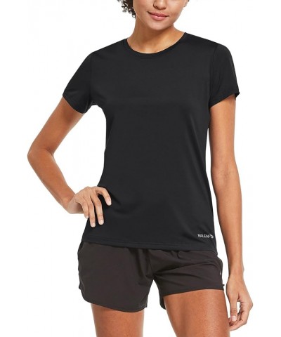 Women's Short Sleeve Running Workout Shirts Athletic Tops Lightweight Quick Dry Training Yoga Crewneck Black $16.23 Activewear