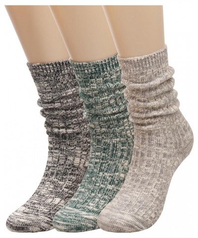 Women's Socks Cotton Knit Casual Crew Socks Thick Knit Warm Wool Slouch Socks Gift Socks for Women,Size 5-10W502 Multi-036 $1...