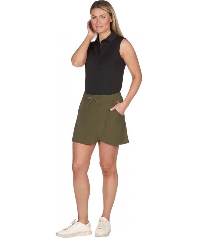 Womens Casual Skort with Pockets Breathable Skirt with Shorts Lining Olive $27.53 Skorts