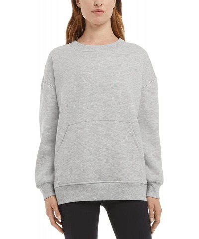 Ladies' Oversized Crewneck with Pocket, Light Heater Grey, Large $13.72 Activewear