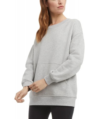 Ladies' Oversized Crewneck with Pocket, Light Heater Grey, Large $13.72 Activewear