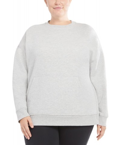 Ladies' Oversized Crewneck with Pocket, Light Heater Grey, Large $13.72 Activewear