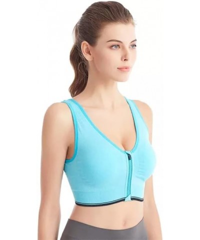 Women's Sports Bra Front Zipper Workout Bras Wireless Underwear with Removable Pads for Running Yoga Gym Green $8.47 Lingerie