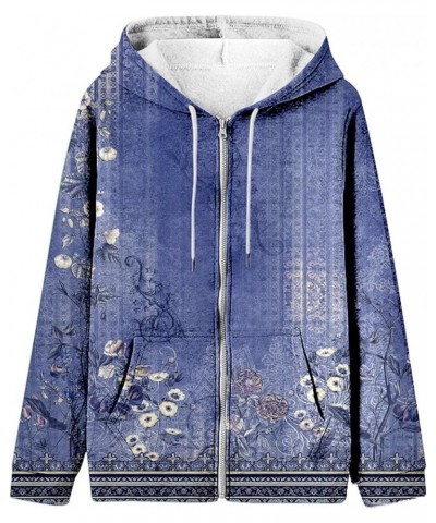 Sweatshirt Hoodies for Women Fashion Fall Butterfly Gradient Print Casual Pockets Long Sleeve Full Zip 5-r $12.59 Tops