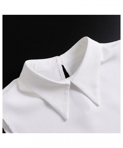 White Fake Collar Dickey False Collar Detachable Lapel Shirt Fake False Collar for Women Girls B-white $9.34 Blouses