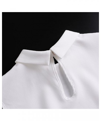 White Fake Collar Dickey False Collar Detachable Lapel Shirt Fake False Collar for Women Girls B-white $9.34 Blouses